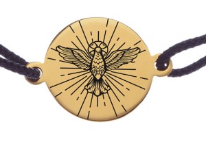 Bransoletka z Duchem Świętym na Bierzmowanie srebrna pozłocona