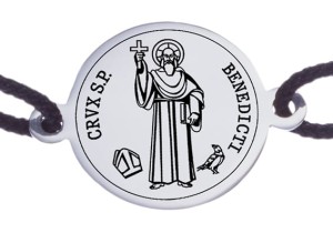 Bransoletka św. Benedykta oryginalny wzór okrągła srebrna