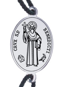 Bransoletka św Benedykta oryginalny wzór owalna srebrna