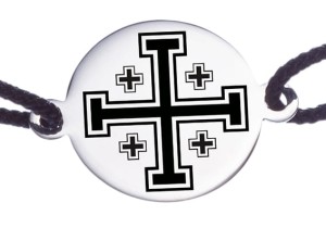 Bransoletka z Krzyżem Jerozolimskim klasycznym srebrna