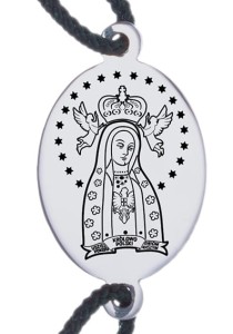 Bransoletka z Matką Boską Licheńską srebrna