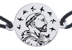Bransoletka z wizerunkiem św. Franciszka z Asyżu srebrna