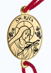 Bransoletka św. Rita srebrna pozłocona