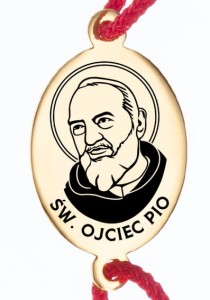 Bransoletka św. Ojciec Pio srebrna pozłocona