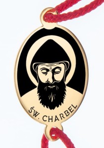 Bransoletka św. Charbel srebrna pozłocona