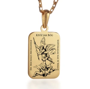Medalik Szkaplerz Świętego Michała Archanioła srebrny pozłacany