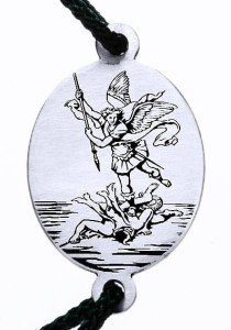 Bransoletka z wizerunkiem św. Michała Archanioła srebrna