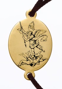 Bransoletka św. Michała Archanioła srebrna pozłocona