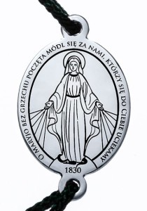 Bransoletka Cudowny Medalik oryginalny wzór srebrna