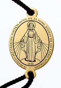 Bransoletka Cudowny Medalik srebrna pozłocona